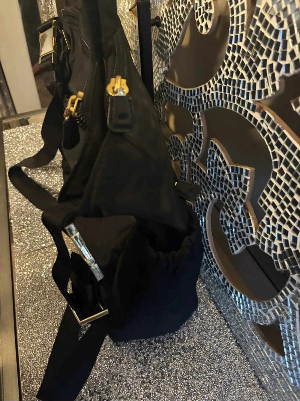 💕Tory Burch Black Nylon Weekender with Logo Medallion